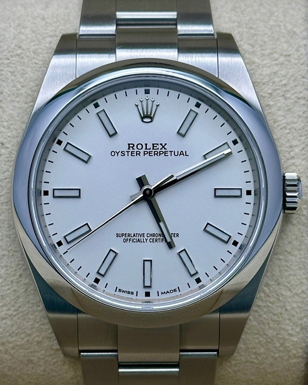 2019 Rolex Oyster Perpetual 39MM White Dial Oyster Bracelet (114300)