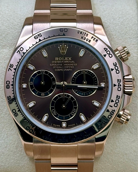 2022 Rolex Cosmograph Daytona 40MM Chocolate Dial Rose Gold Oyster Bracelet (116505)