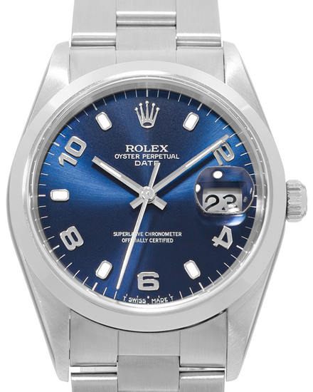 Rolex Oyster Perpetual 34MM Blue Dial Oyster Bracelet (15200)