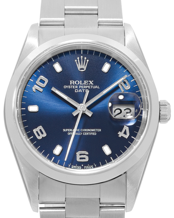 Rolex Oyster Perpetual 34MM Blue Dial Oyster Bracelet (15200)