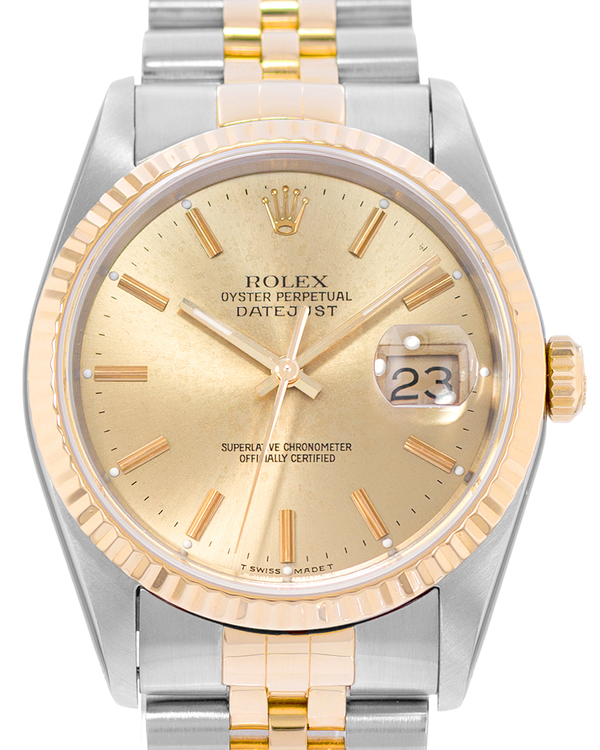 1991 (X Serial) Rolex Datejust 36MM Champagne Dial Two-Tone Jubilee Bracelet (16233)