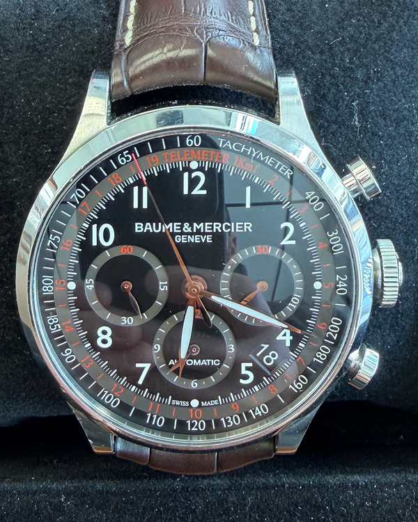 2019 Baume & Mercier Capeland 44MM Black Dial Leather Strap (M0A10067)