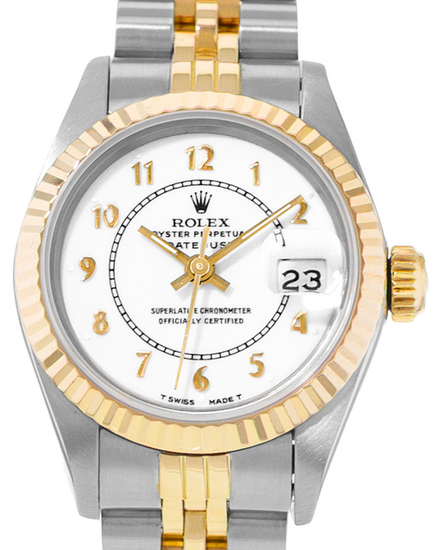 Rolex Lady-Datejust 26MM White "Arabic" Dial Two-Tone Jubilee Bracelet (69173)