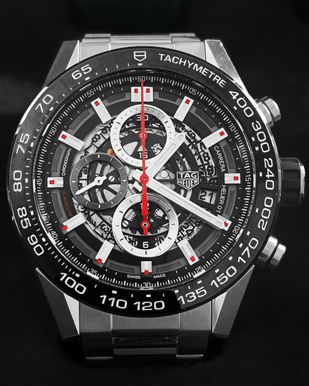Tag Heuer Carrera 43MM Skeleton Dial Steel Bracelet (CAR2A1W.BA0703)