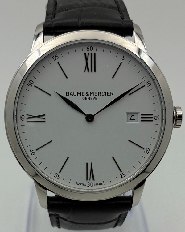 2025 Baume & Mercier Classima 40MM Quartz White Dial Leather Strap (M0A10323)
