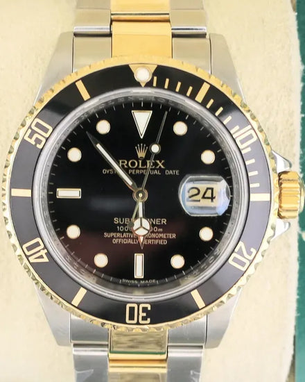 2008 Rolex Submariner Date 40MM Black Dial Two-Tone Oyster Bracelet (16613)