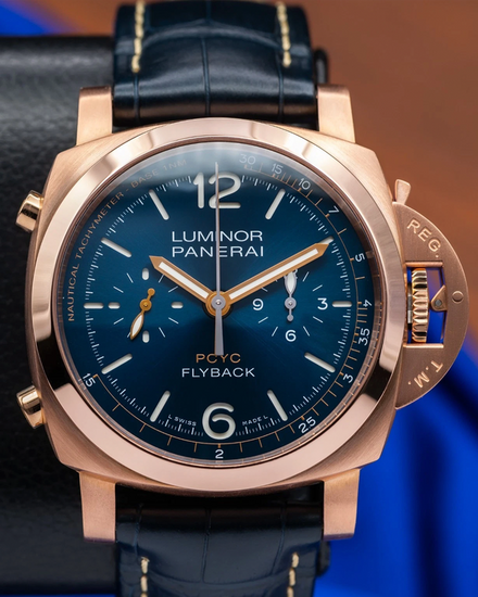 2020 Panerai Luminor Yachts Challenge Flyback 44MM Blue Dial Leather Strap (PAM01020)