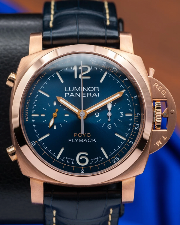 2020 Panerai Luminor Yachts Challenge Flyback 44MM Blue Dial Leather Strap (PAM01020)