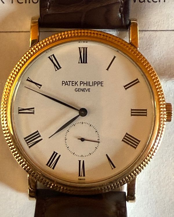 Patek Philippe Calatrava 36MM White Dial Leather Strap (5119J-001)