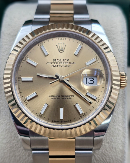 2022 Rolex Datejust 41MM Champagne Dial Two-Tone Oyster Bracelet (126333)