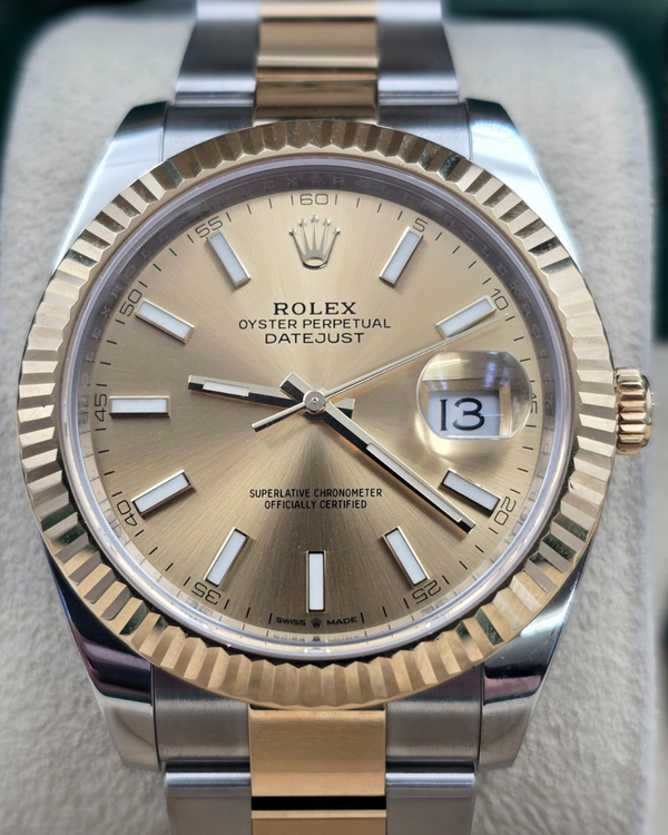 2022 Rolex Datejust 41MM Champagne Dial Two-Tone Oyster Bracelet (126333)