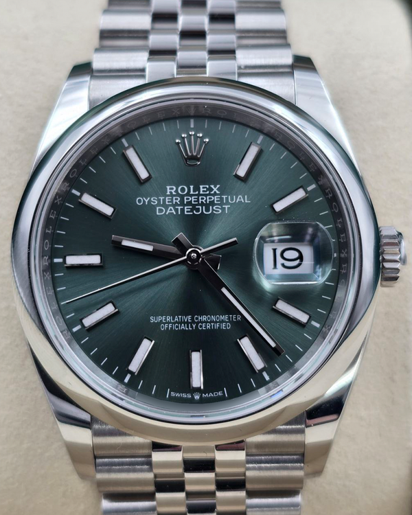 2025 Rolex Datejust 36MM Mint Green Dial Jubilee Bracelet (126200)