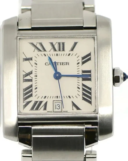 Cartier Tank Française 28MM White Dial Steel Bracelet (W51002Q3)
