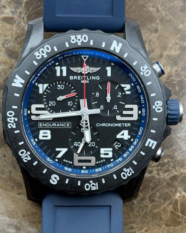 Breitling Endurance Pro 44MM Quartz Black Dial Rubber Strap (X82310D51B1S1)