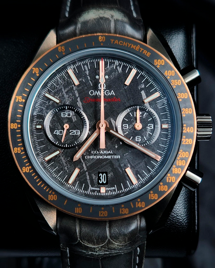 Omega Speedmaster Dark Side of the Moon "Grey Side" 44.25MM Meteorite Dial Leather Strap (311.63.44.51.99.001)