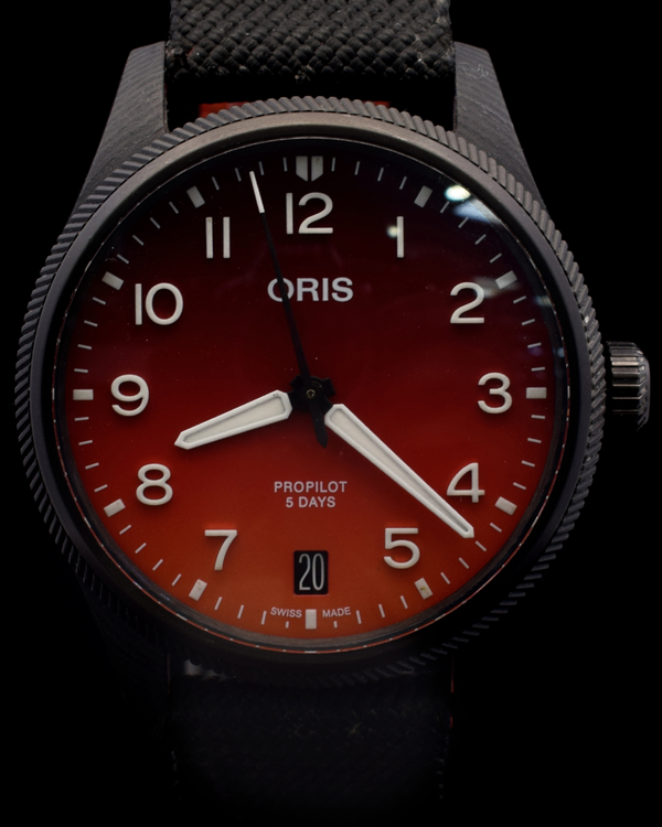 Oris ProPilot "Coulson" L. E. 41MM Orange Dial Textile Strap (01 400 7784 8786-Set)