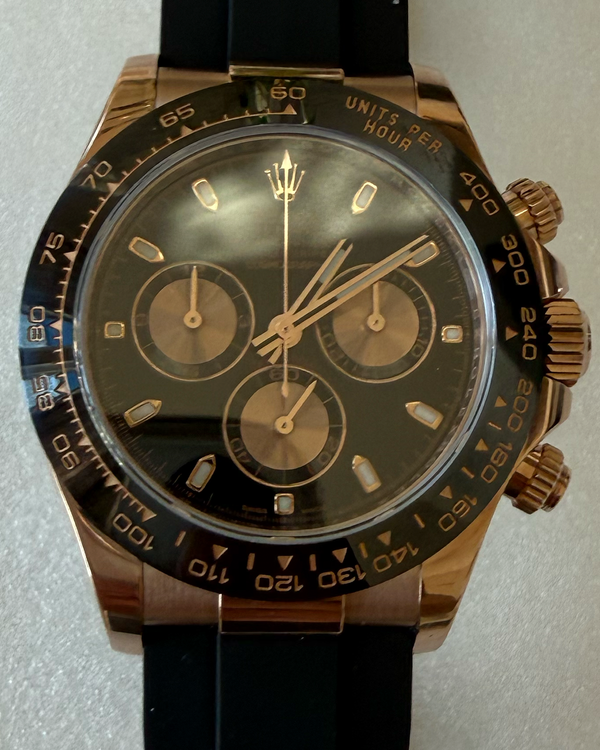 2020 Rolex Cosmograph Daytona 40MM Black Dial Rubber Strap (116515LN)