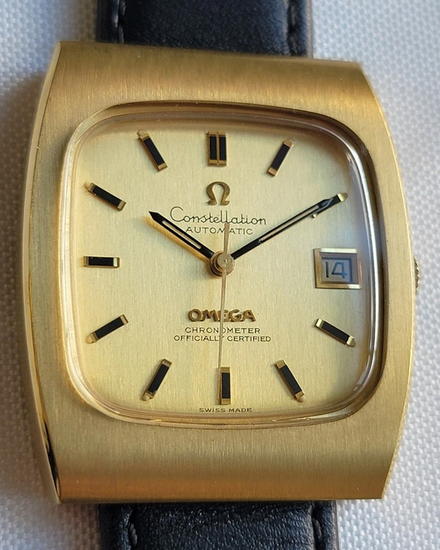 Omega Constellation 33MM Champagne Dial Aftermarket Leather Strap (166.058)