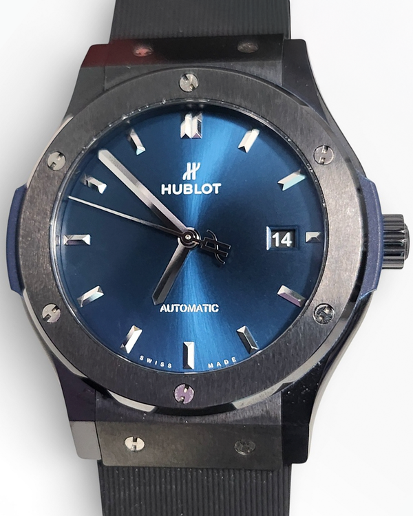 Hublot Classic Fusion 42MM Blue Dial Rubber Strap (542.CM.7170.RX)