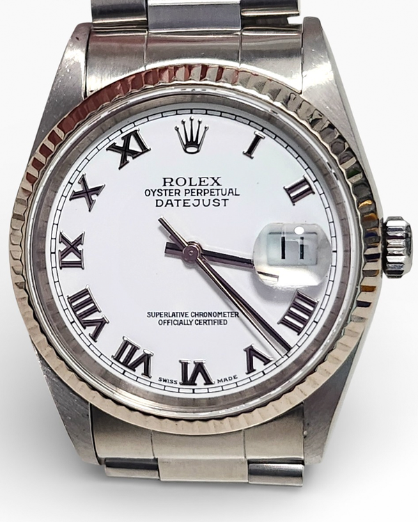 2005 Rolex Datejust 36MM White Dial Oyster Bracelet (16234)