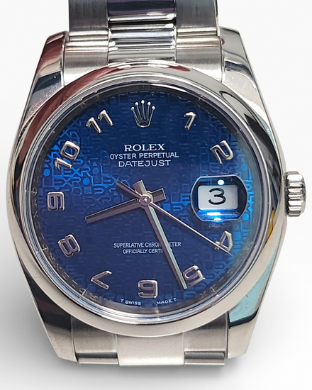 Rolex Datejust 36MM Blue "Jubilee Motif" Dial Oyster Bracelet (116200)