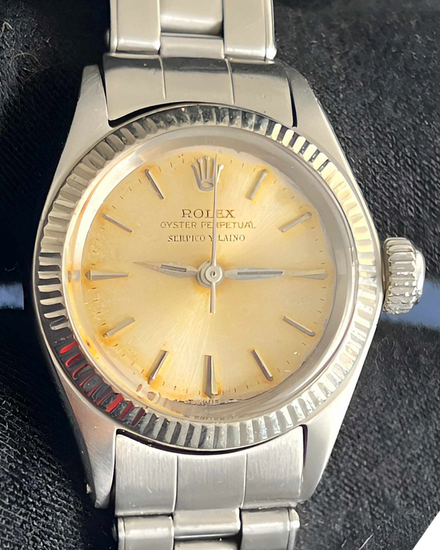 1965 Rolex Oyster Perpetual 24MM Champagne "Serpico y Laino" Dial Oyster Bracelet (6619)