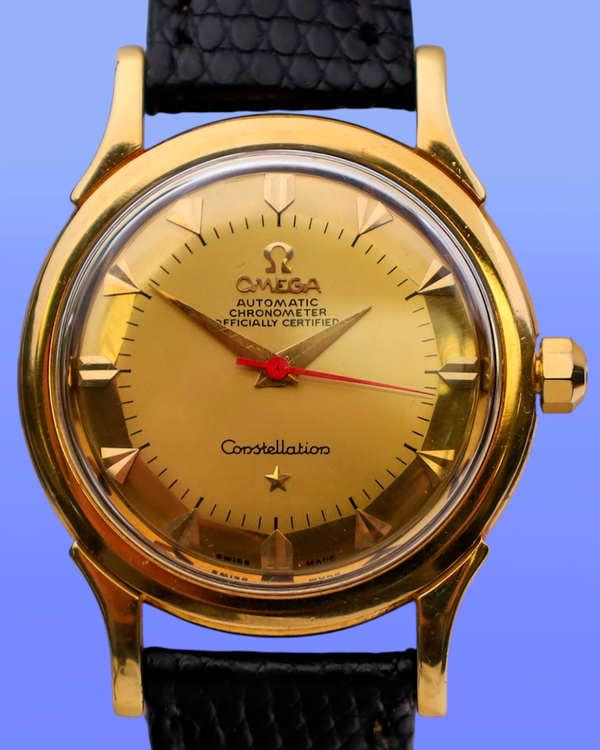 Omega Constellation 35MM Champagne "Pie Pan" Dial Aftermarket Leather Strap (2852.2853)