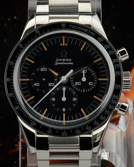 2025 Omega Speedmaster Anniversary Series "The First Omega In Space" 39.7MM Grey/Blue Dial Steel Bracelet (310.30.40.50.06.001)