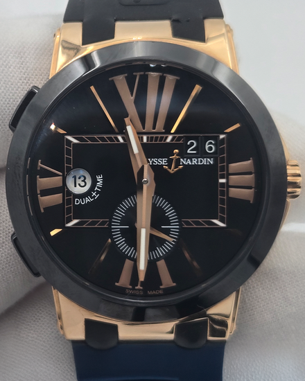 Ulysse Nardin Executive Dual Time 43MM Black Dial Rubber Strap (246-00)