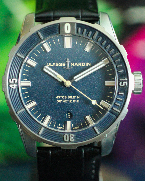 2021 Ulysse Nardin Diver 42MM Blue Dial Leather Strap (8163-175/93)