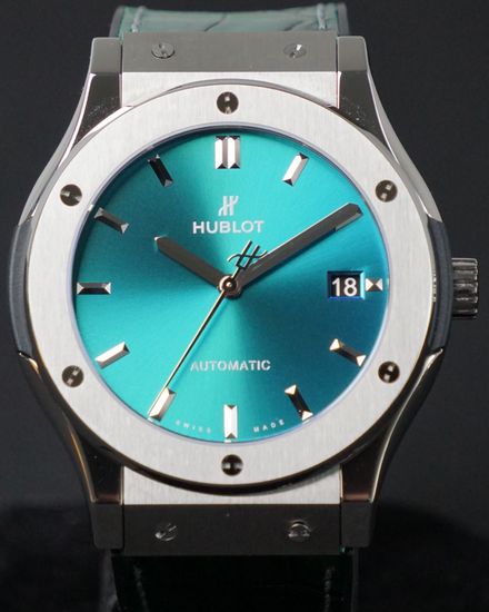 Hublot Classic Fusion L.E. 45MM Turquoise Dial Leather Strap (511.NX.5270.LR.SDQ14)