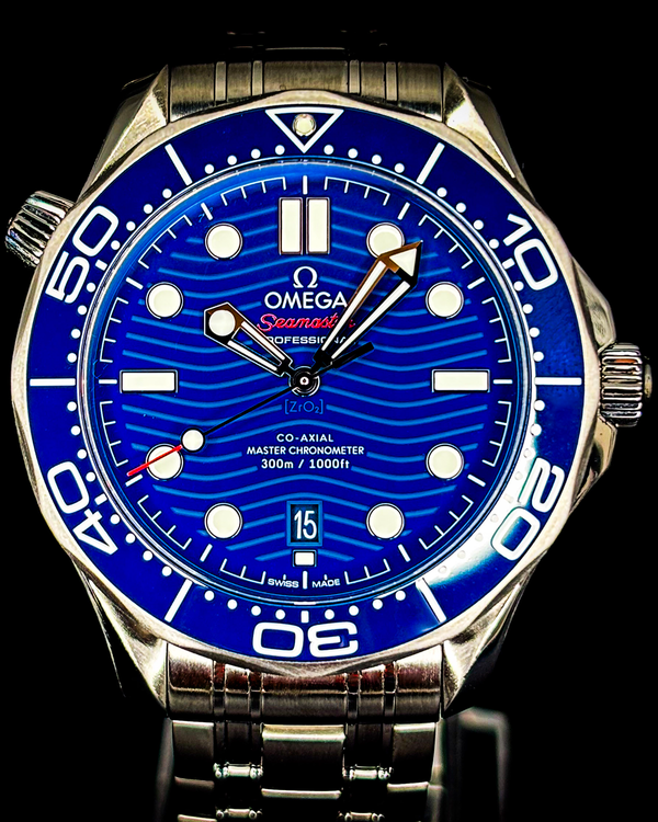 (20-min auction) No Reserve - 2022 Omega Seamaster Diver 300M 42MM Blue Dial Steel Bracelet (210.30.42.20.03.001)