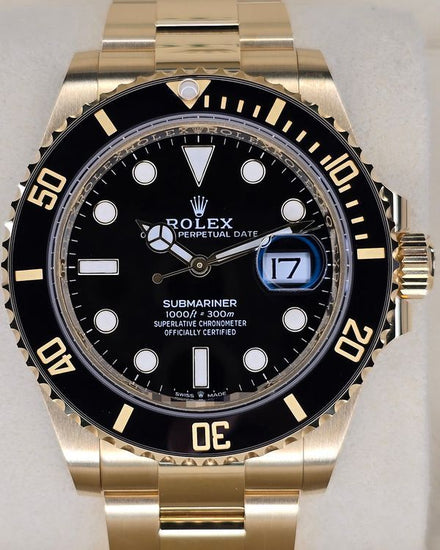 2023 Rolex Submariner Date 41MM Black Dial Yellow Gold Oyster Bracelet (126618LN)