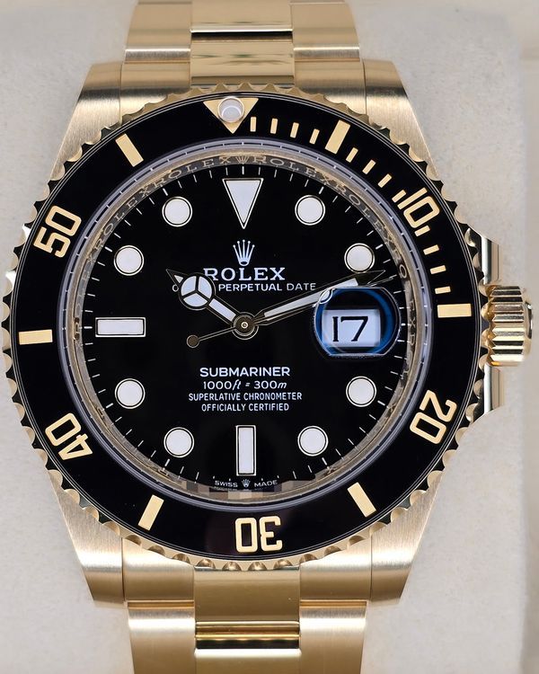 2023 Rolex Submariner Date 41MM Black Dial Yellow Gold Oyster Bracelet (126618LN)