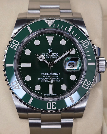 2018 Rolex Submariner Date "Hulk" 40MM Green Dial Oyster Bracelet (116610LV)