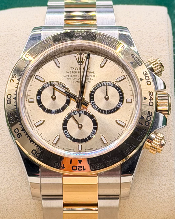 2025 Rolex Cosmograph Daytona 40MM Champagne Dial Two-Tone Oyster Bracelet (126503)