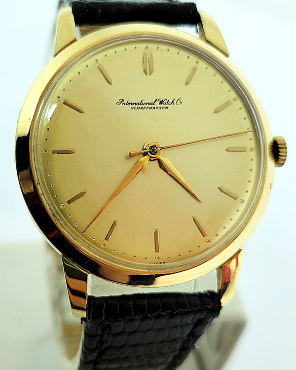IWC Schaffhausen Vintage 36.5MM Champagne Dial Aftermarket Leather Strap (Cal.89)