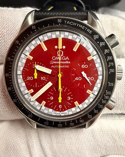 Omega Speedmaster "Michael Schumacher" S.E. 39MM Red Dial Aftermarket Textile Strap (3810.61.41)