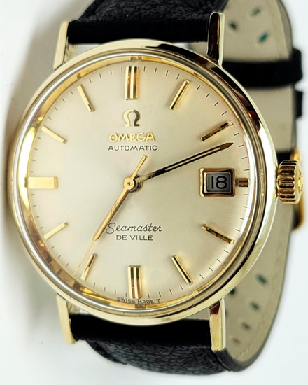 1968 Omega Seamaster DeVille 34MM Silver Dial Aftermarket Leather Strap (KM6292)