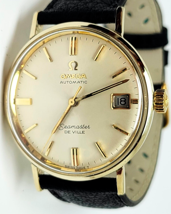 1968 Omega Seamaster DeVille 34MM Silver Dial Aftermarket Leather Strap (KM6292)