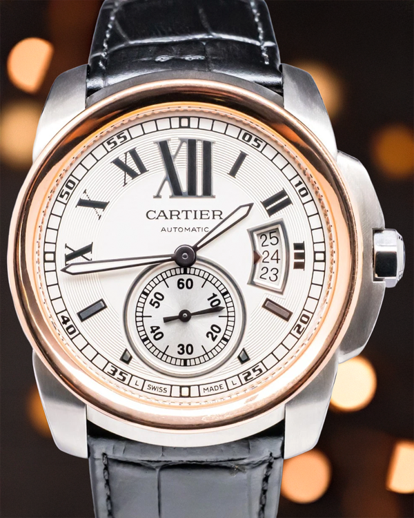Cartier Calibre de Cartier 42MM Silver Dial Leather Strap (W7100039)