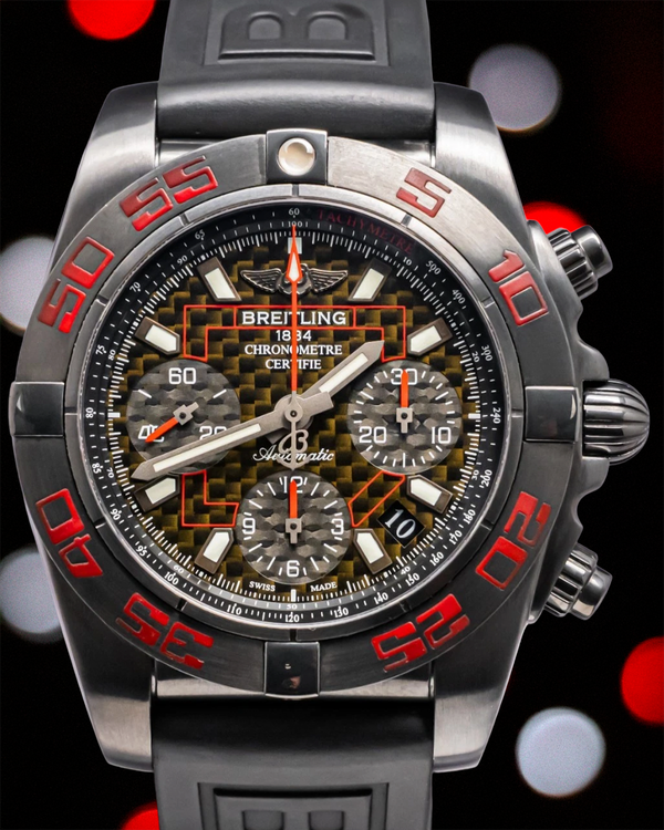 2017 Breitling Chronomat "Raven" L.E. 41MM Carbon Fiber Dial Rubber Strap (MB0141B8/BD57)