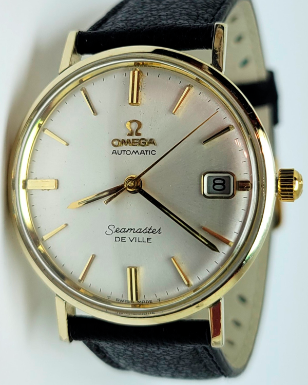 1968 Omega Seamaster DeVille 34MM Silver Dial Aftermarket Leather Strap (KM6292)