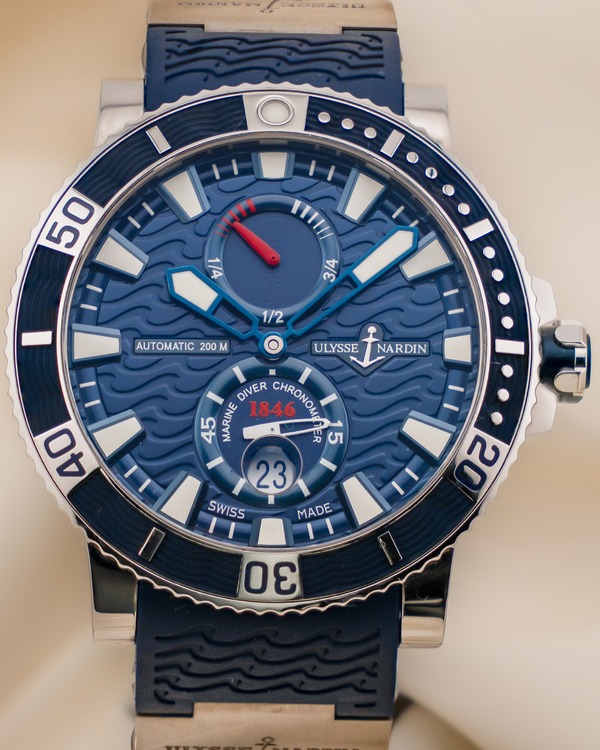Ulysse Nardin Marine Diver 45MM Blue Dial Rubber Strap (263-90)