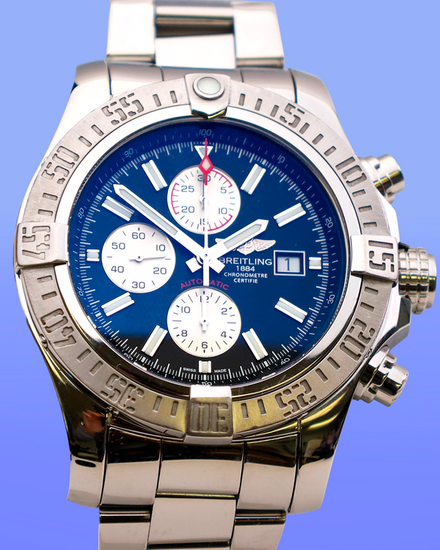 No Reserve - 2015 Breitling Super Avenger II 48MM Black Dial Steel Bracelet (A1337111/BC29)