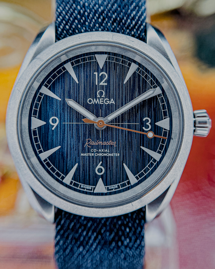 2025 Omega Seamaster Railmaster 40MM Blue Dial Textile Strap (220.12.40.20.03.001)