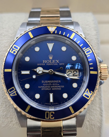 2006 Rolex Submariner Date "Bluesy" 40MM Blue Dial Two-Tone Oyster Bracelet (16613)