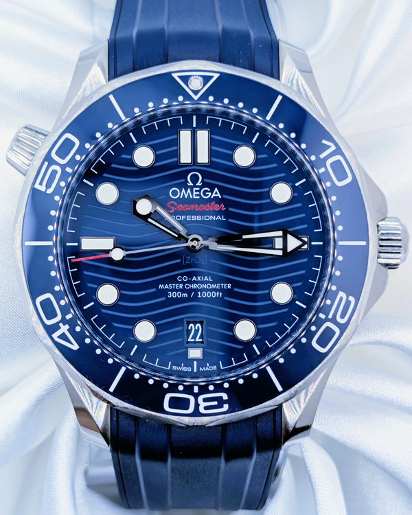 2021 Omega Seamaster Diver 300M 42MM Blue Dial Rubber Strap (210.30.42.20.03.001)