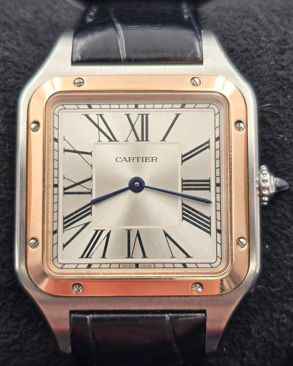 2020 Cartier Santos Dumont 31.5MM Quartz Silver Dial Leather Strap (W2SA0011)