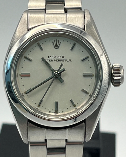 1981 Rolex Oyster Perpetual 26MM Silver Dial Oyster Bracelet (6718)